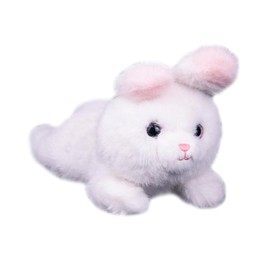 RLOMUTE 12 Inch Rabbit Plush Toy Tummy Position Rabbit Stuffed Toy Soft Cuddly for Party Favours Companion Bedroom Car Christmas Home Decoration Collector's Gift for Children White