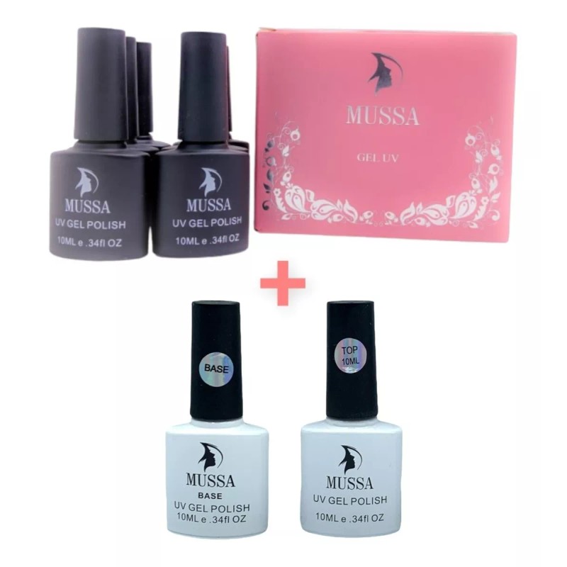Lé Mussa Combo Gama De Gel Uv Marca Mussa+base Y