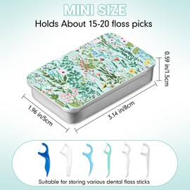 Moxweyeni 4 Pack Dental Floss Portable Case Portable Floral Dental Floss Dispenser Refillable Travel Cotton Swab Dispenser Suitable for Travel, Dates, Dinners, Hotels and Outdoor Activities