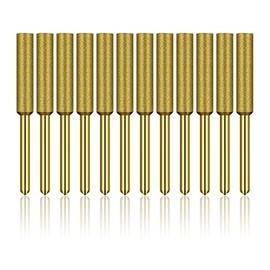LELE LIFE 12Pcs Diamond Chainsaw Sharpener, High Hardness Titanium Plated Burr Grinding Stone File, Chainsaw Sharpener Stone Grinding Bits, 3/16in 4.8mm