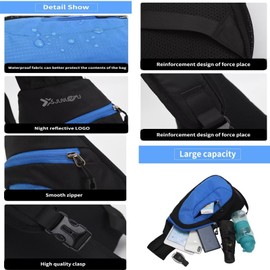 ROSSRORE Unisex Water-Resistant Sling Bag - Heavy Duty Nylon Shoulder Bag with Multi-Pockets, Sweat-Absorbent Lining, Sponge Strap for Hiking, Travel, Daily Use (Lightweight & Durable)