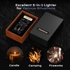5-in-1 Windproof Lighter with Punch, Draw Enhancer, Holder, Triple Jet