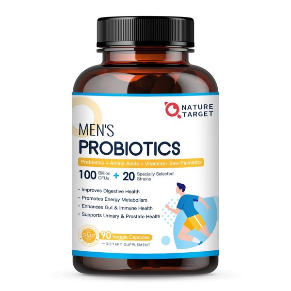 Probiotics for Men Digestive Health with Digestive Enzymes & Prebiotics,