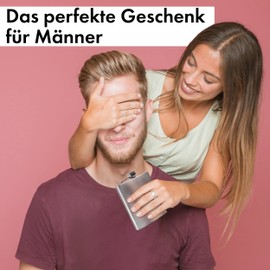 Oramics 200 ml Stainless Steel Hip Flask - Rustproof, Extra Flat Pocket Hip Flask 7 oz. - Gift Idea for Men, Best Man Gift and Perfect for Stag Parties (1 x 200 ml)