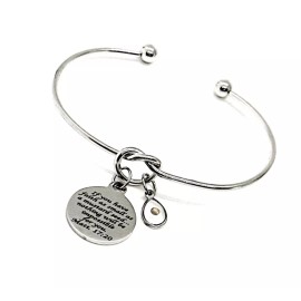 JKCE Designs Mustard Seed Scripture And Teardrop Charm Knot Cuff Bracelet, Matthew 17 20