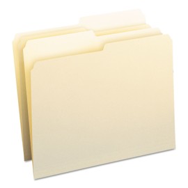 Smead 10320 File Folders 1/2 Cut One-Ply Top Tab Letter Manila 100/Box
