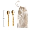 Creative Co-Op Metal "Salt" & "Pepper" Spoons in Drawstring Bag,