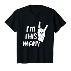 Kids I'm This Many Rock Two 2nd Birthday Girl Boy 2 Years Party T-Shirt