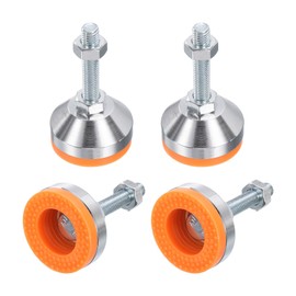 sourcing map 4 Pack Adjustable Heavy Duty Leveling Feet, 50mm/2" Dia Base M10 x 50mm Thread Anti-slip Shock-absorbing Furniture Leveler Legs for Workbench, Machine, Cabinet