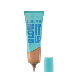 Rimmel London Kind & Free GLOW IT UP Moisturizing Foundation, 201, Classic Beige, Beruhigt empfindliche Haut, Gesund und strahlender Teint, Spendet Feuchtigkeit für den ganzen Tag, 30 ml