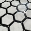 Stone Center Online Carrara White Marble 2 inch Hexagon w/Nero