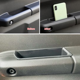 AUTOXBERT Door Side Storage Box for Suzuki Jimny 2019-2023 JB64 JB74 Accessories Interior Accessories Door Organizer Handle Pocket Phone Holder 2 Pack Black
