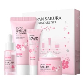 Set Skincare Japones 4 pzs cuidado de la piel Sakura Sweet Kiss Laikou Rutina basica