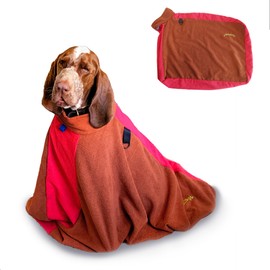TAIL BLAZERS Quality Dog Drying Bag. Keep Dry & Warm After Bath and Walk. Protects Home & Car From Wet & Mud. Extra Soft Microfibre Doggy Towel Bags. Dog Grooming Travel Accessories. S Brown