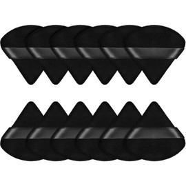 12 Almohadillas para Maquillaje Cosmtico Facial de Triangular para Polvo Suelto Esponja de Base Reutilizable Lavable para Cuerpo Herramienta de...    