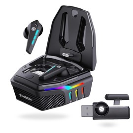 BINDEN - Audífonos Gamer Dark Dominator, Cancelación de Ruido ANC+BNC, 4 Micrófonos, Sonido Inmersivo, Inalámbricos 2.4 GHz USB-C, Baja Latencia hasta 26 ms, Incluye Receptor USB
