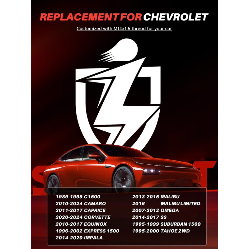 Sposuit M14x1.5 Lug Nuts - Replacement for 2010-2024 Chevy Camaro,