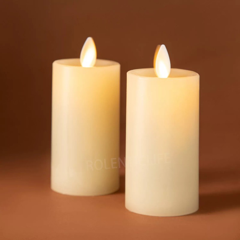 Luminara 2pcs Luminara Flameless LED Wax Candles ,Remote Moving Wick1.75"
