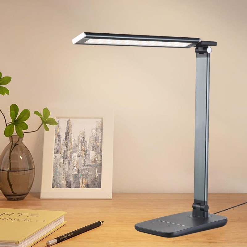 PALANJA Foldable LED Desk Lamp with Timer, Adjustable Arm, Touch