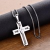 YL Men's Cross Necklace Stainless Steel Large Crucifix Pendant 20''