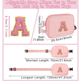 Aganmi Chenille Letter Crossbody Bags for Women Trendy, Waterproof Fanny Packs for Women Cross Body, Initial Letter Belt Bag with Multiple Inner Pockets and Adjustable Strap, Pink, 9*6.5*1.2 in(23*16.5*3 cm), S