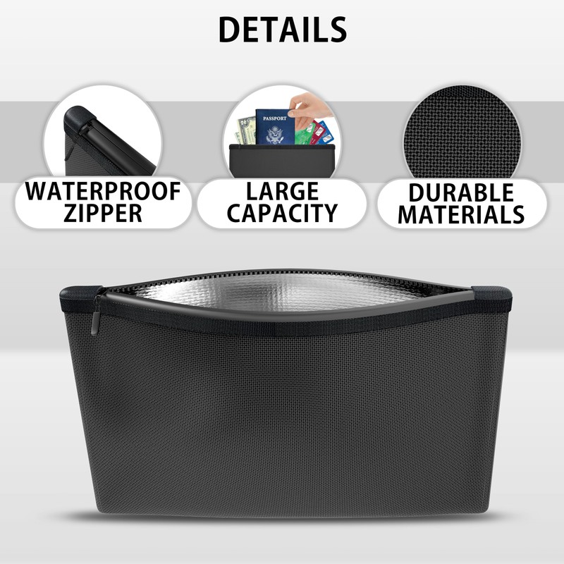 HomeGadget Fireproof Document Bag [17 x 28 cm] with Extra