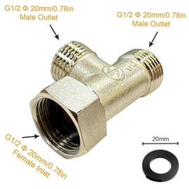 Tee Connector SENRISE 1/2" 3 Way Hose Connector T-Shape Equal Pipe Connecting Fittings for Air Gas Water Pipe Adapter/Coupler (Type D)