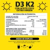 Vitamina D3 Vitamina K2 con Aceite de Coco Extra Virgen