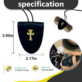 Tosygnb Leather Sunglasses Case with Magnetic Closure, Necklace Style Holder, Glasses storage bag，Sunglasses clip (gold