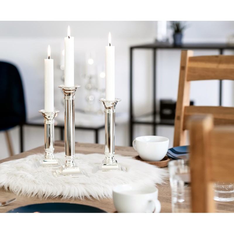 Silver Plated Candlestick ALFORD, Height 15 cm, Silver Plated