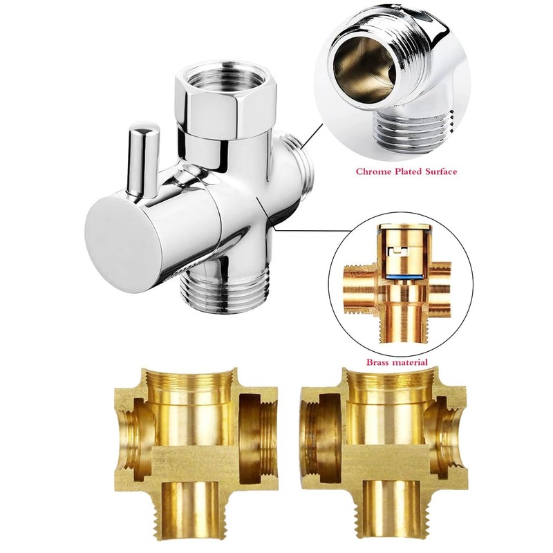 STOAT® 3-way switching valve, 1/2 inch diverter valve shower adapter,