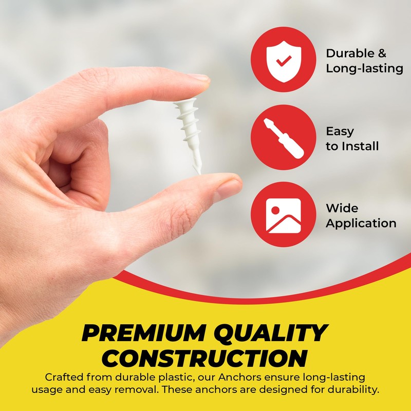 Qualihome Small Mini N.6 Plastic Self Drilling Drywall Anchors with