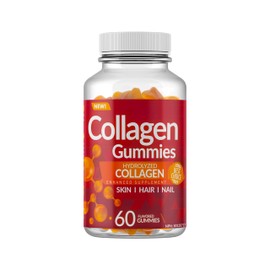 Enhanced Hydrolyzed Collagen Gummies - For Hair, Skin, and Nails. 60 Delicious Flavoured Gummies