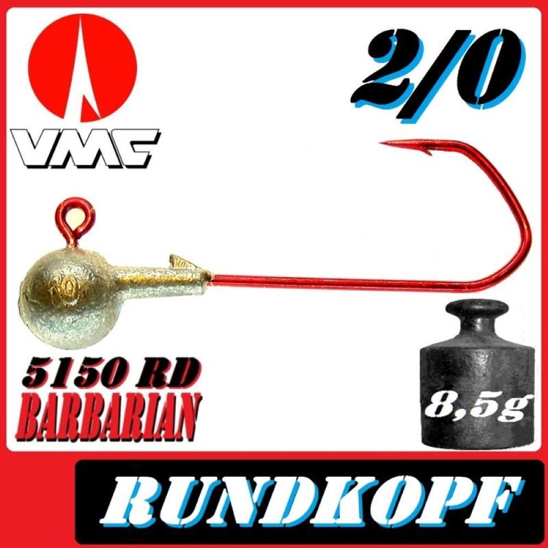 Lead Head Hooks Round Head Size 2/0 in 8.5 g