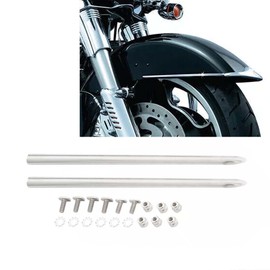 Americruise Harley Front Fender Spear Trim Kit, Stainless Steel, Silver, for Touring Electra Glide Road King Ultra Classic Street Glide 1982-2013, Heritage Softail 1986-Up