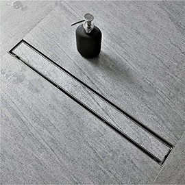 Neodrain 24-Inch Linear Shower Drain with Tile Insert Grate,Brushed 304 Stainless Steel Rectangle Shower Floor Drain, Linear Drain with Leveling Feet, Hair Strainer