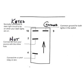 2018-2024 Polaris Ranger XP 1000/1000 Dash Mounted Back Up Light Switch - Blue LED - Bottom Lights up When Key on - Top Lights up When Light is on