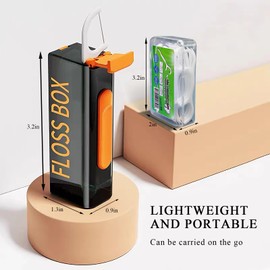 LSLYRGT Floss Dispenser, Portable Floss, Travel Essentials Flosser with Mirror, Refillable, Comes with 50 Replacement Flosses