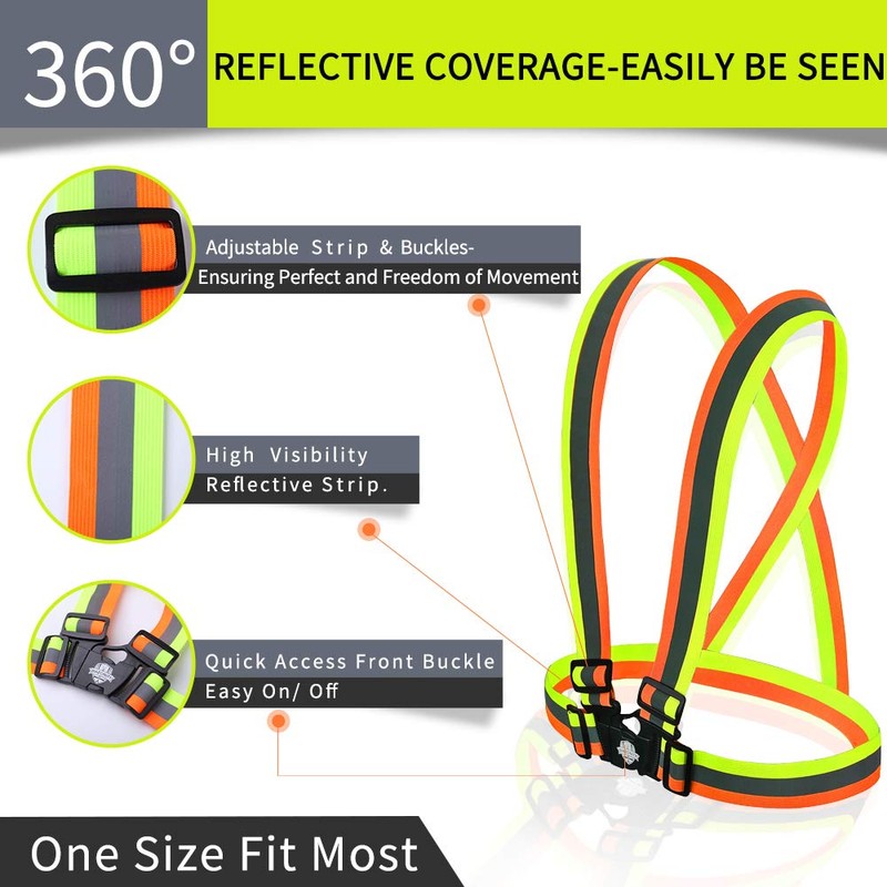 Dazonity High Visibility Safety Vest,Lightweight,Adjustable & Elastic Vest,Hi Vis Reflective