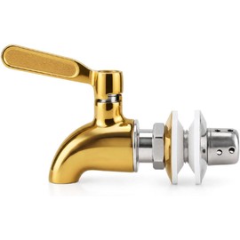 Beverage Dispenser Replacement Spigot Stainless Steel Polished Finished, Drink Dispenser Wine Barrel Spigot/Faucet/Tap with Anti-Clogging Cap