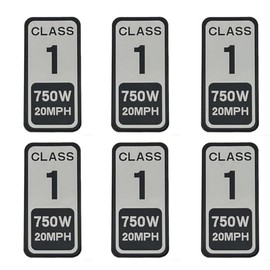 Powallon Class 1 Ebike Sticker 6 pcs 750W Vinyl Label for Electric Bike Classification - Contemporary Style, Water-Repellent, Outdoor Use