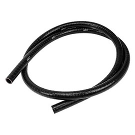 HPS 1/4" (6mm), FKM Lined Oil Resistant High Temperature Reinforced Silicone Hose, 1 Feet, Black, 4mm Wall Thickness, 350F Max. Temp, (FKM-025-BLK)