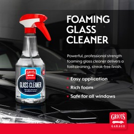 Griot's Garage Foaming Glass Cleaner Spray for Car Window, Windshield, Mirror, Tint Safe, No Streak, Dye and Ammonia-Free Formula, 22 Oz, 10891
