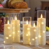 Yeelida Ivory Flameless Candles with Remote and String Light, 2.2"x
