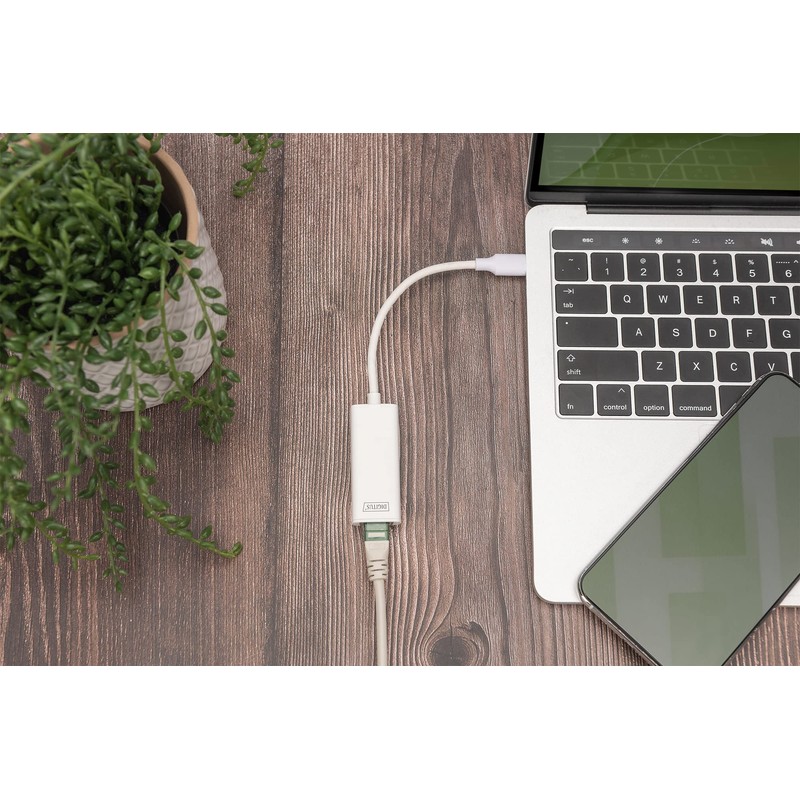 DIGITUS USB 3.0 Typ-C Gigabit Ethernet Adapter, 10/100/1000 Mbps, MacBook