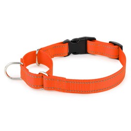PLUTUS PET Reflective Martingale Collar with Quick Snap Buckle,No Pull Dog Choker Collar for Small Medium Large Dogs,S,Orange