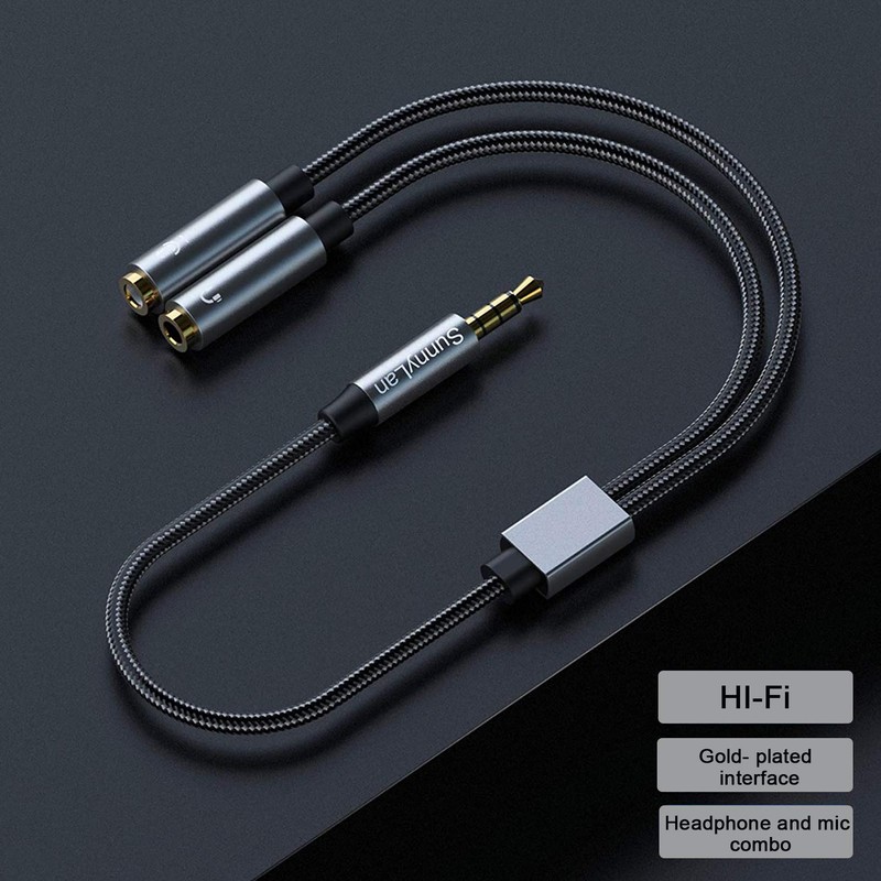 Rpanle Headphone Mic Splitters Adapter, 3.5mm Male to Dual 3.5mm