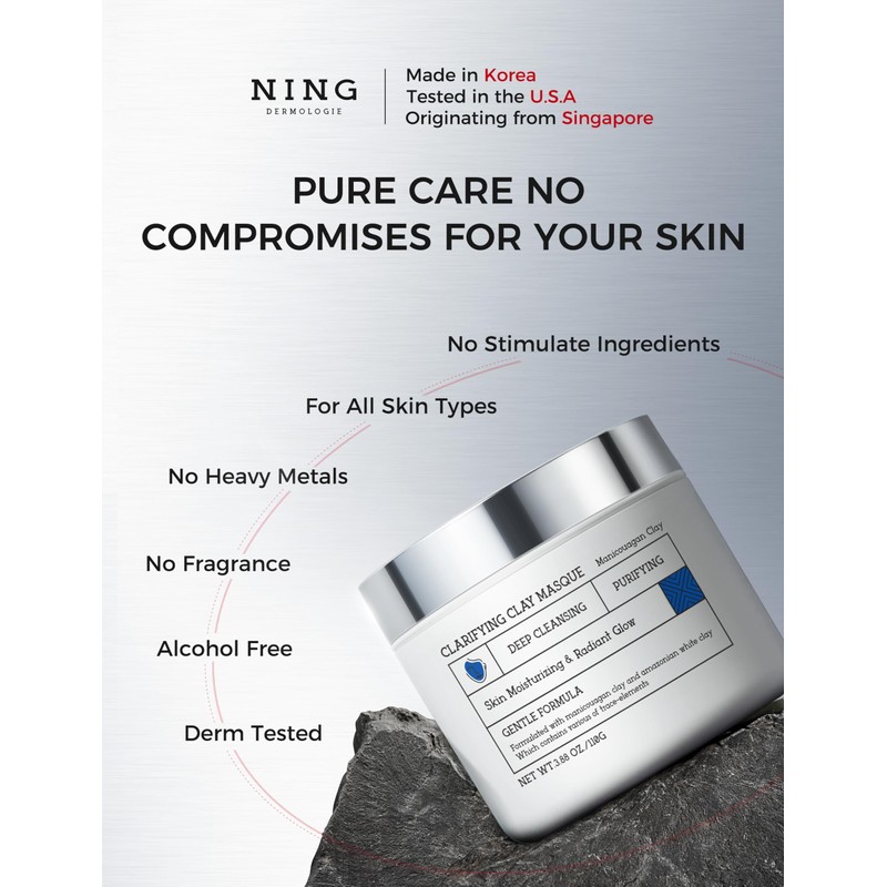 2PCS Clay Mask for Face & Sensitive Skin: Triple Mud