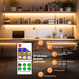 COB LED Strip Light 32.8ft/10M, Flexible CRI 90+ Warm White 2700K High Lumen Dimmable Super Bright DC 24V LED Tape Light with Remote for Under Cabinet Bedroom Kitchen Office DIY Lighting Projects