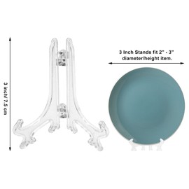 Zorfeter 30 Pcs 3 Inch Clear Mini Easel Card Stands or Photo Holder, Displays Pictures/Photos, Artworks, Posters, Small Boards